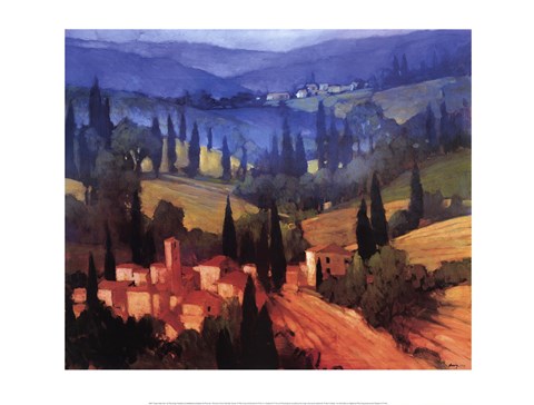 Framed Tuscan Valley View Print