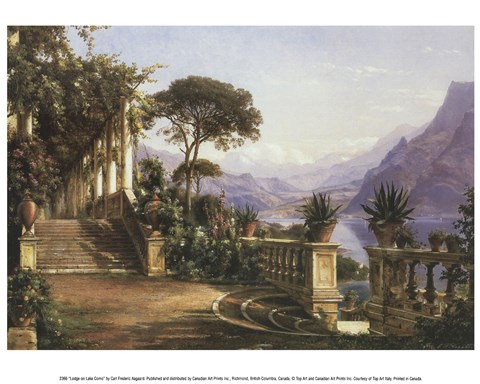 Framed Lodge on Lake Como Print