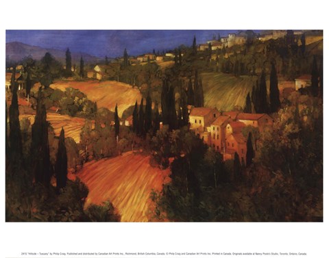 Framed Hillside - Tuscany Print