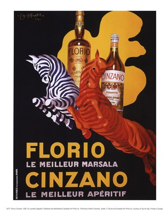 Framed Florio e Cinzano, 1930 Print