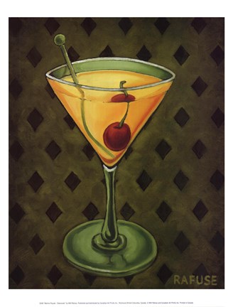 Framed Martini Royale - Diamonds Print