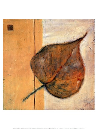 Framed Leaf Impression - Ochre Print