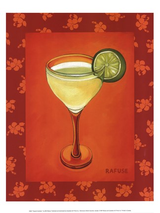 Framed Tropical Cocktail I Print