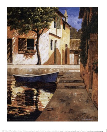 Framed Touch of Blue Print