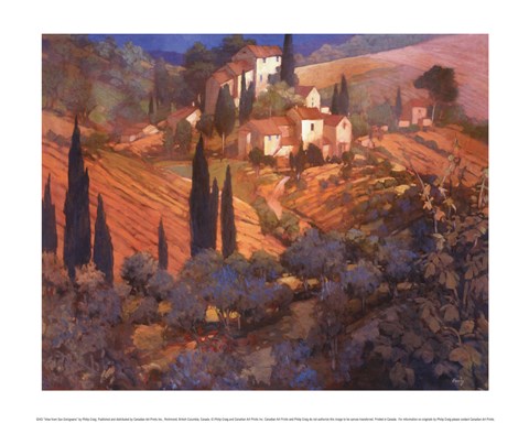 Framed View from San Gimignano Print