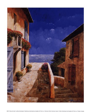 Framed Villa by the Sea Print