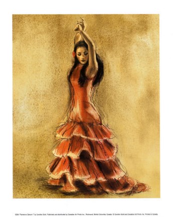 Framed Flamenco Dancer I Print