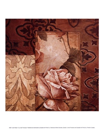 Framed Linen Roses I Print
