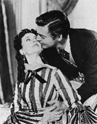 Framed Gone with the Wind - kiss on the cheek Print