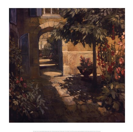 Framed Courtyard in Provence Print