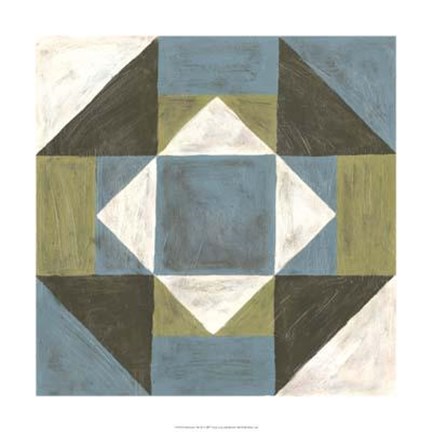 Framed Patchwork Tile III Print