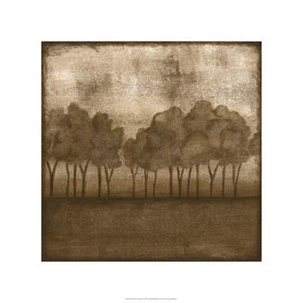 Framed Trees At Dusk II Print