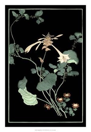 Framed Midnight Floral I Print