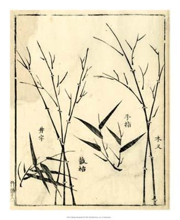 Framed Bamboo Woodblock II Print