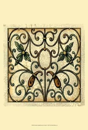 Framed Crackled Decorative Gates II Print