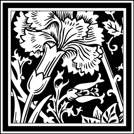 Framed Printed Graphic Floral Motif I Print