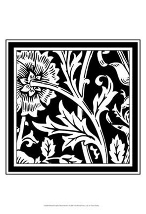 Framed Printed Graphic Floral Motif IV Print