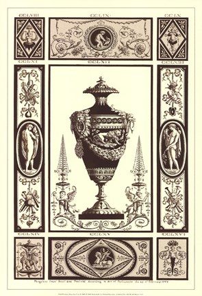 Framed Sepia Pergolesi Urn II Print