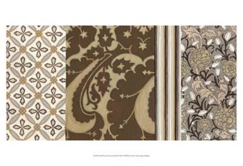 Framed Small Neutral Nouveau Panel I Print