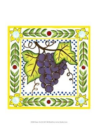 Framed Rustic Tile II Print