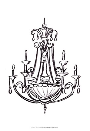 Framed Graphic Chandelier III Print