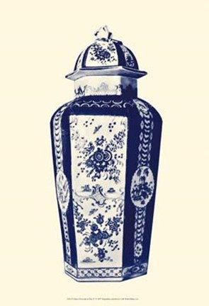 Framed Manor Porcelain In Blue IV Print