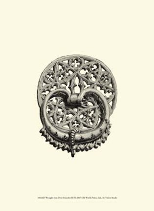 Framed Wrought Iron Door Knocker III Print