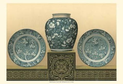 Framed Porcelain In Teal I Print