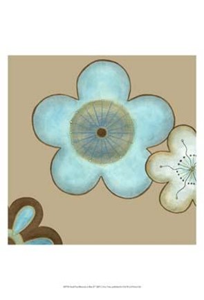 Framed Small Pop Blossoms In Blue II Print