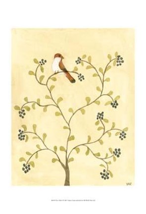 Framed Berry Bird I Print