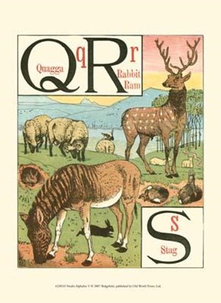 Framed Noah&#39;s Alphabet V Print