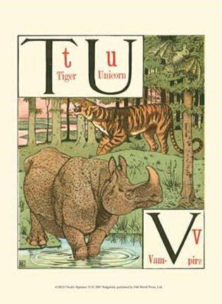 Framed Noah&#39;s Alphabet VI Print