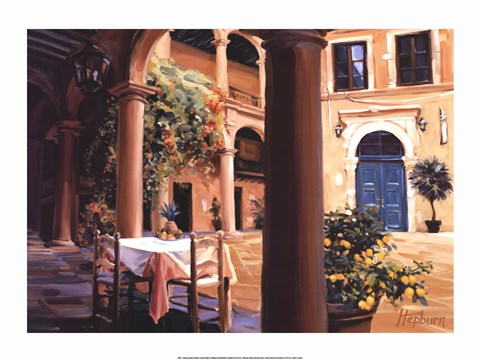 Framed Lemon Scented Courtyard Print