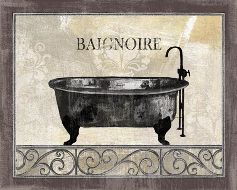 Framed Bath Silhouette I Print