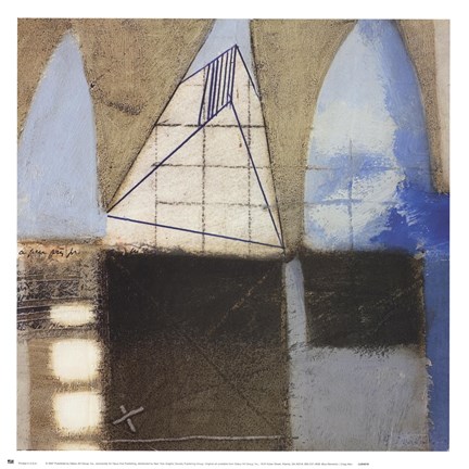 Framed Blue Elements I Print