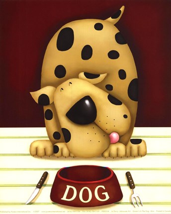 Framed Dinner's in the Dog (Mini) Print