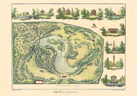 Framed Garden Design I Print