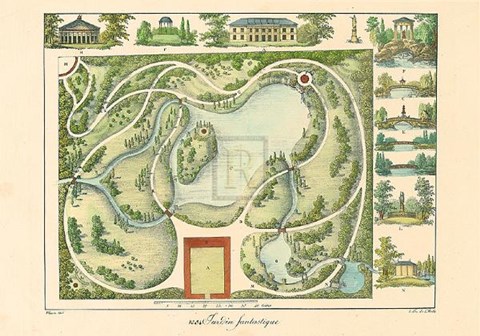 Framed Garden Design II Print