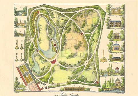 Framed Garden Design III Print