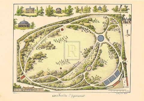 Framed Garden Design IV Print