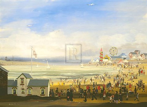 Framed Beach Scene Print
