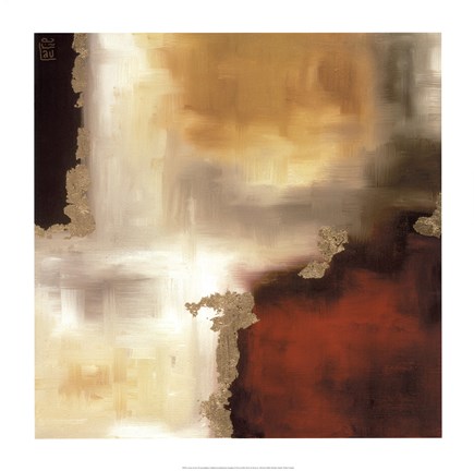 Framed Crimson Accent I Print