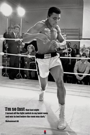Framed Muhammad Ali: I'm So Fast Print