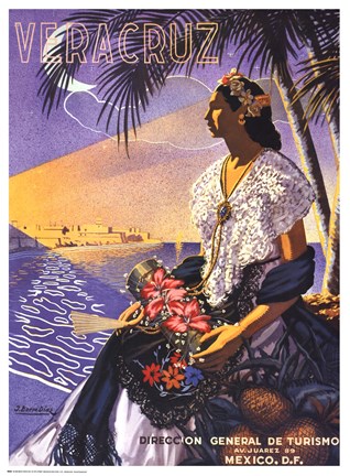 Framed Veracruz, Senora With Flowers Print