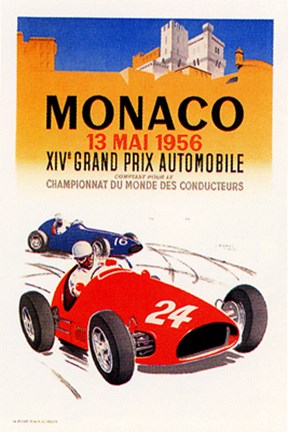 Framed Monaco, 1956 Print