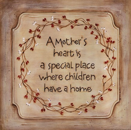 Framed Mother&#39;s Heart Print