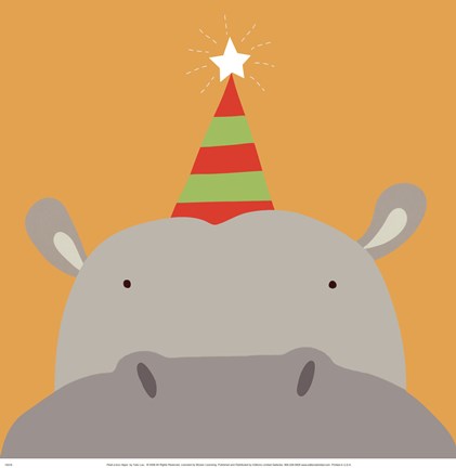 Framed Peek-A-Boo Hippo Print