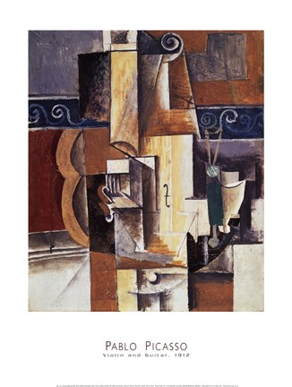 Framed Violin and Guitar, 1912 Print