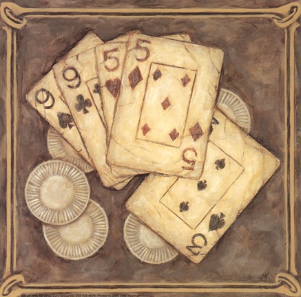 Framed Poker - Nines and Fives Print