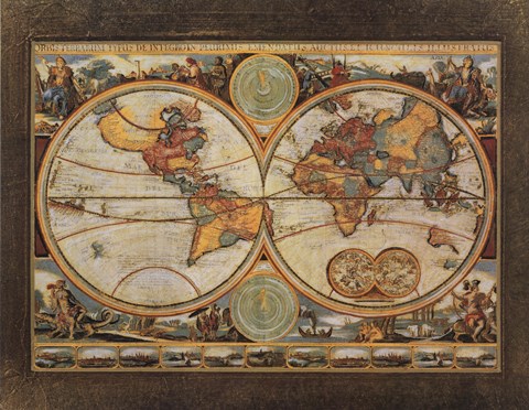 Framed Old World View I Print